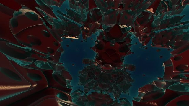 flying through fractal menger sponge computer generated 1080p video