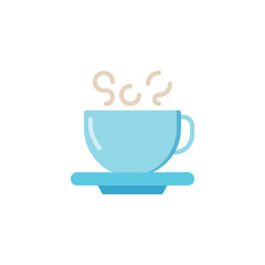 Coffee cup flat icon, vector sign, colorful pictogram isolated on white. Hot drink symbol, logo illustration. Flat style design