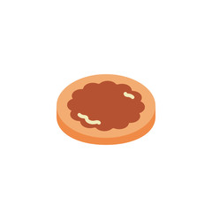 Biscuit cookies flat icon, vector sign, colorful pictogram isolated on white. Cracker symbol, logo illustration. Flat style design