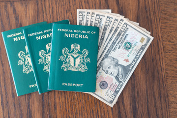 Nigerian Passport with United State Dollars for vacation or business trip