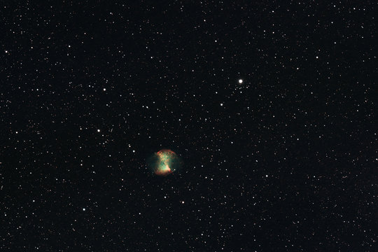 The Dumbbell Nebula in the constellation Vulpecula photographed from Mannheim in Germany.
