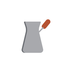Turkish cezve pot flat icon, vector sign, colorful pictogram isolated on white. Coffee maker symbol, logo illustration. Flat style design