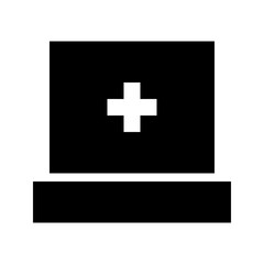 Obraz premium Notebook Web Medicine Hospital Doctor Medical vector icon