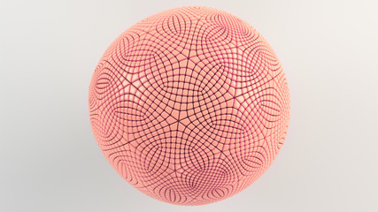 Red sphere on the white surface