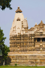 CHITRAGUPTA TEMPLE, Facade - South View partial, Western Group, Khajuraho, Madhya Pradesh, UNESCO...