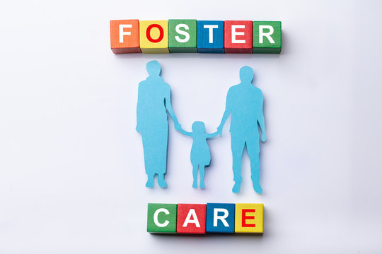 Foster Care Cubic Blocks With Family Figures