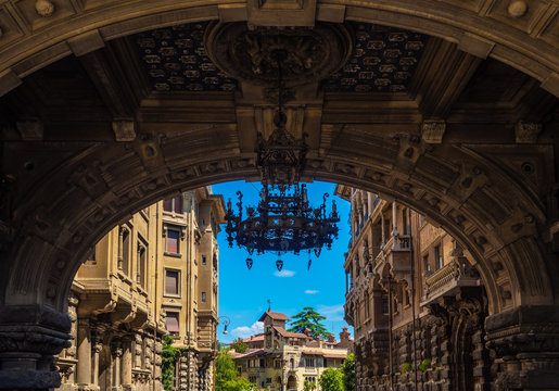 Rome (Italy) - The esoteric quarter of Rome, called 'Quartiere Copped&egrave;', designed by architect Gino Copped&egrave; consisting of eighteen palaces and twenty-seven buildings rich in symbologies
