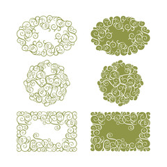 Green vector Floral  frame