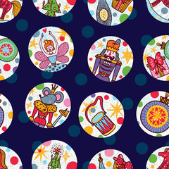 Christmas line vector seamless Nutcracker pattern.  Seamless pattern can be used for wallpaper, pattern fills, web page background, surface textures.