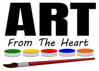 art from the heart design with paintbrush