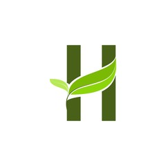 H letter with leaf logo