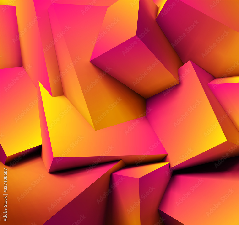 Poster abstract geometric background with overlapping cubes