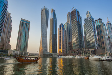 Fototapeta na wymiar Dubai Marina sunset, United Arab Emirates