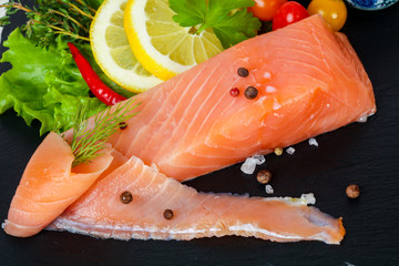 Salted salmon fillet