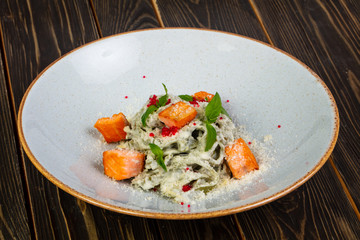 Pasta with salmon