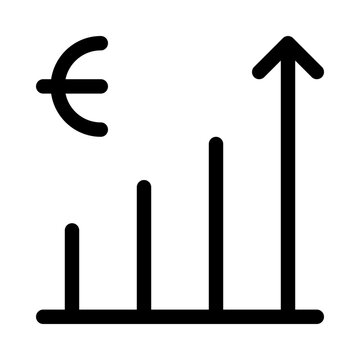 Profit Euro Grow Finance Money Exchequer Cash vector icon