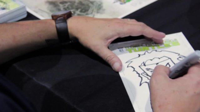 San Diego Comic Con International 2017 Co-creator Of Teenage Mutant Ninja Turtles Signing And Drawing Autographs.