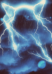 Blue clouds thunderstorm