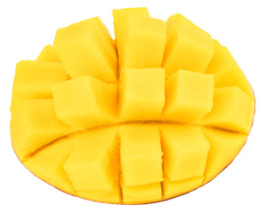 mango isolated on white background, top view