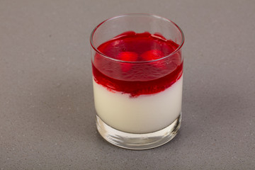 Panna cotta with strawberry