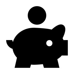 Piggy Bank Money Coin Cash Safe vector icon