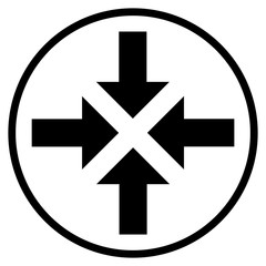 Pfeil Icon Zentrum im Kreis