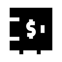 Safe Protect Dollar Finance Money Exchequer Cash vector icon