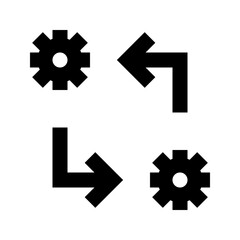 Process Gear Wheel Settings Progress Causality vector icon