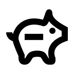 Piggy Remove Finance Money Exchequer Cash vector icon