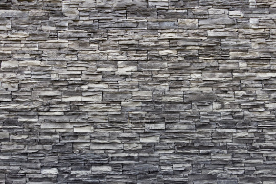 Texture Of Artificial Gray Stone Wall