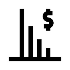 Profit Dollar Decrease Finance Money Exchequer Cash vector icon