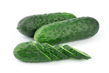 cucumber sliced isolated on white background