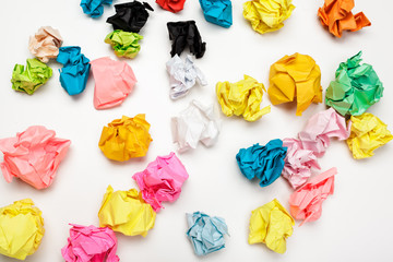 colorful crumpled paper balls