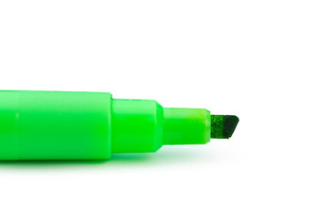 Green felt-tip pen isolated on white background