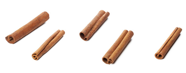 Cinnamon sticks isolated on white background