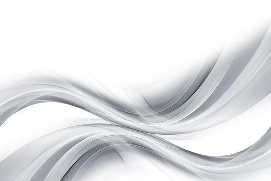 Gray and white abstract waves background. © SidorArt