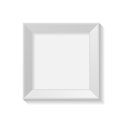 Minimalist square frame with blank artboard isolated on white background vector illustration.