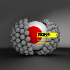 3d vector illustration. Concept for science, technology and network.