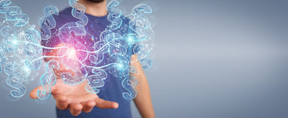 Businessman using 3D rendering digital paragraph law symbol