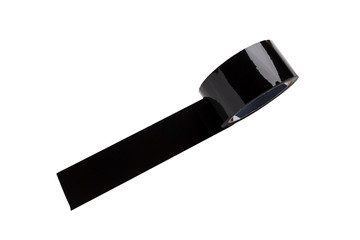 Black electrical tape isolated on white background