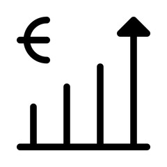 Profit Euro Grow Finance Money Exchequer Cash vector icon