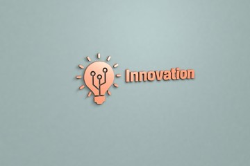 Illustration of innovation on grey background