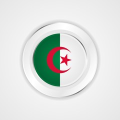 Algeria flag in glossy vector icon.