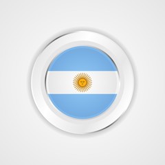 Argentina flag in glossy vector icon.