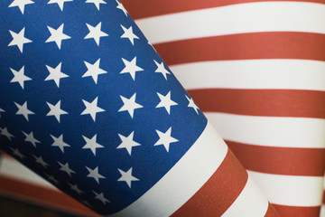 Fototapeta premium The Veterans Day concept united states of America flag on black background..