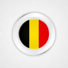 Fototapeta premium Belgium flag in glossy vector icon.