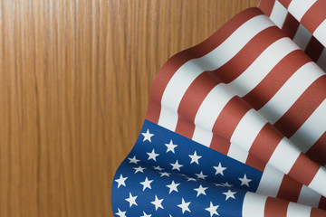 The Veterans Day  concept united states of America flag on wood background.