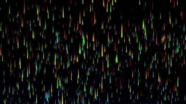 Meteor Night1 - Rainbow -Motion Graphic -10sec Seamless Loop -4K UHD- 3840-2160