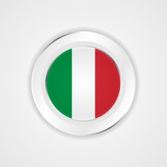 Italy flag in glossy vector icon.