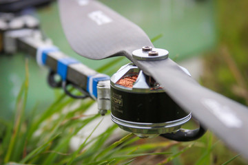 engine of quadrocopter close-up